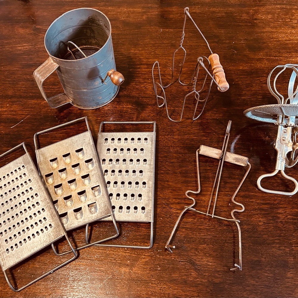 Rustic Metal Kitchen Utensil Collection